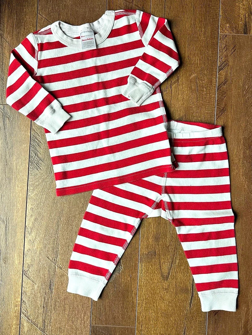 Hanna Andersson Red & White Striped Long Pajama Set